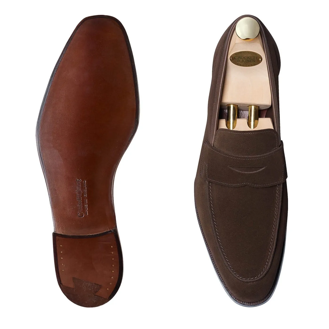 White Clean Energy Boost Cadogan Dark Brown Calf Suede