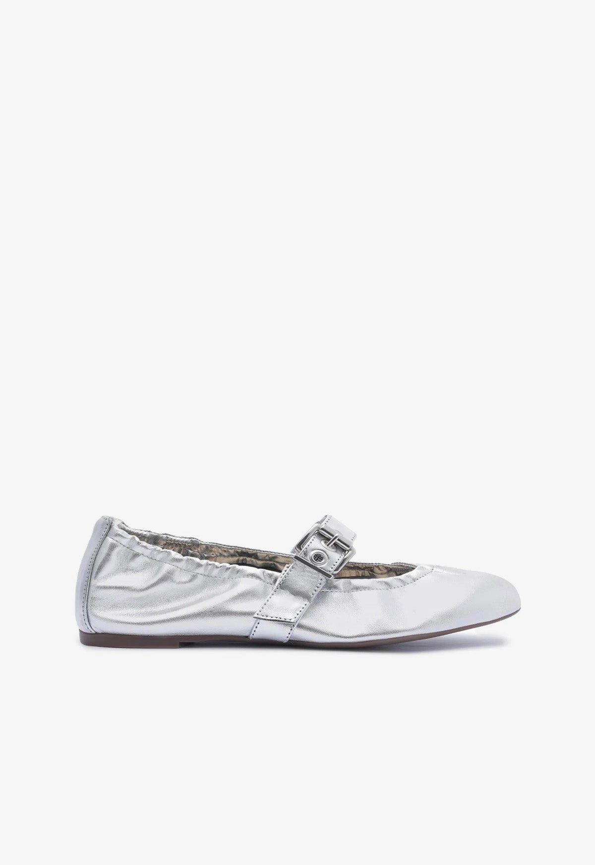 Calita Metallic Leather Flat Non Restrictive Fit Reinforced toe box