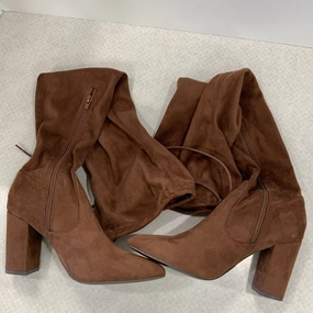 Waterproof City Walking Anti Abrasion Boots Knee Heels By Shoedazzle In Brown, Size: 8.5