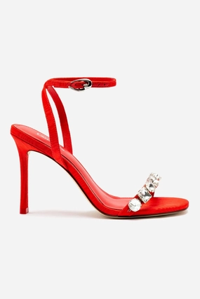 Calypso Sandal In Red Fabric and Crystals Rapid Evaporation Grip Safe