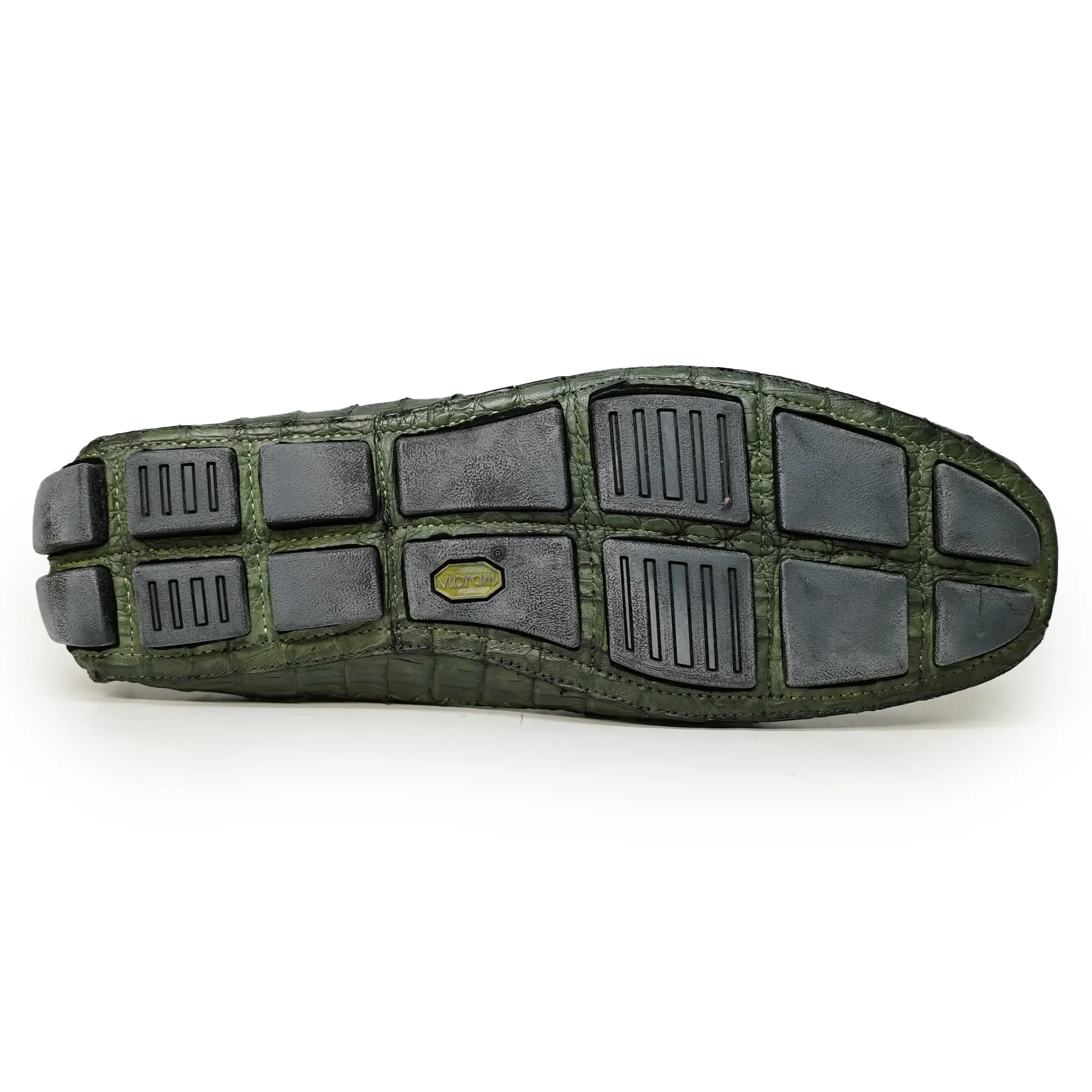 Calzoleria Toscana All-Over Green Crocodile Belly Loafers