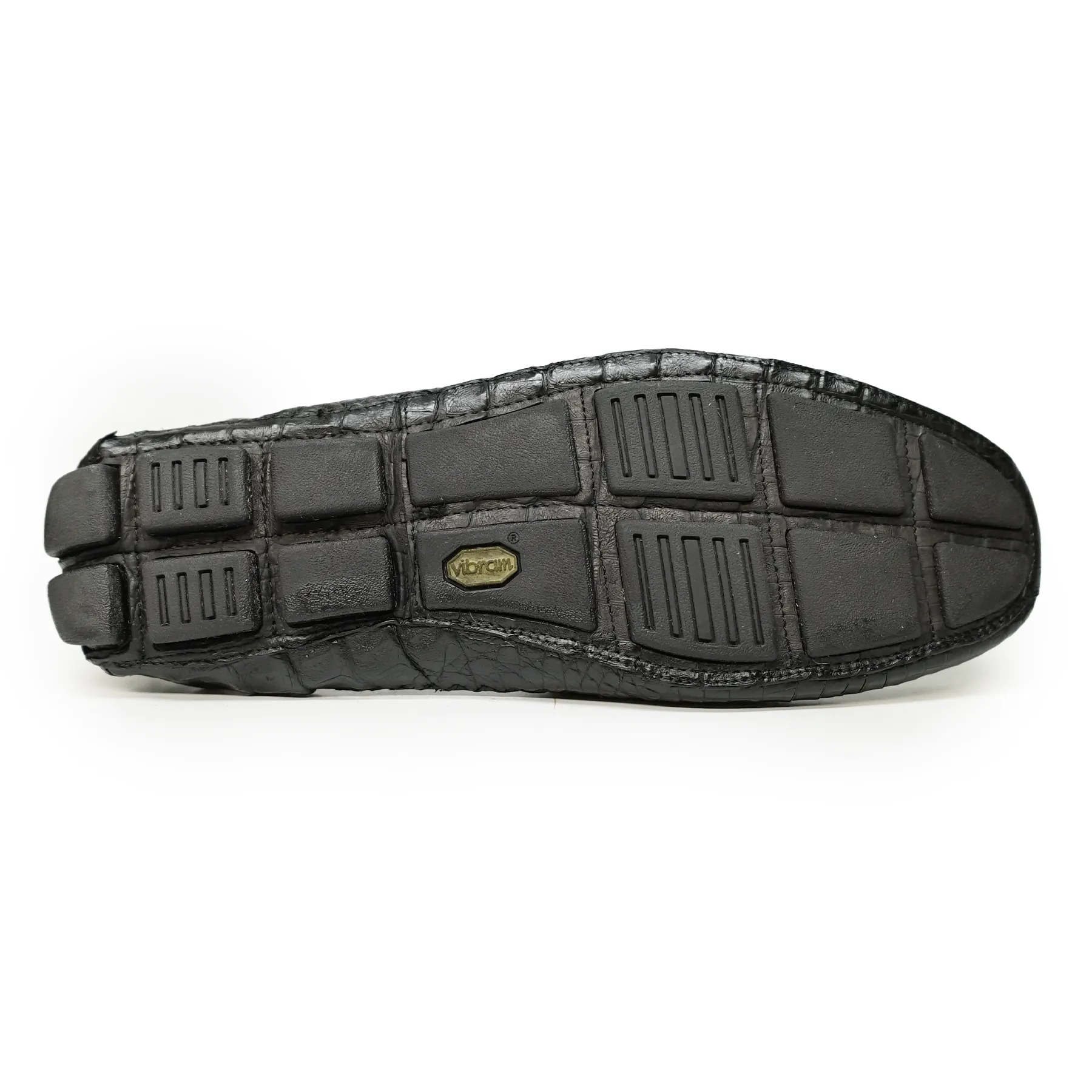 Calzoleria Toscana Black Hornback Crocodile Loafers