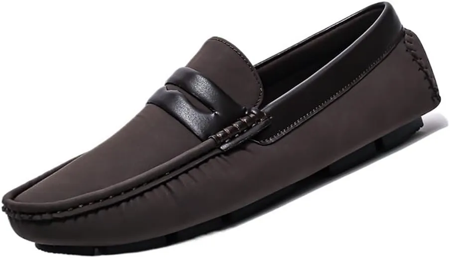 Casual Loafers for Men's Faux Leather Fashion Business Solid Color Non Slip Low Top Anti-Slip Uniform Slip-on