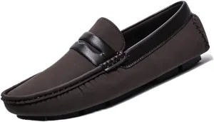 Casual Loafers for Men's Faux Leather Fashion Business Solid Color Non Slip Low Top Anti-Slip Uniform Slip-on