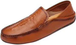 Casual Loafers for Mens Faux Leather Prom Wedding Solid Color Round Toe Anti-Slip Slip Resistant Rubber Sole Shoe Slip On
