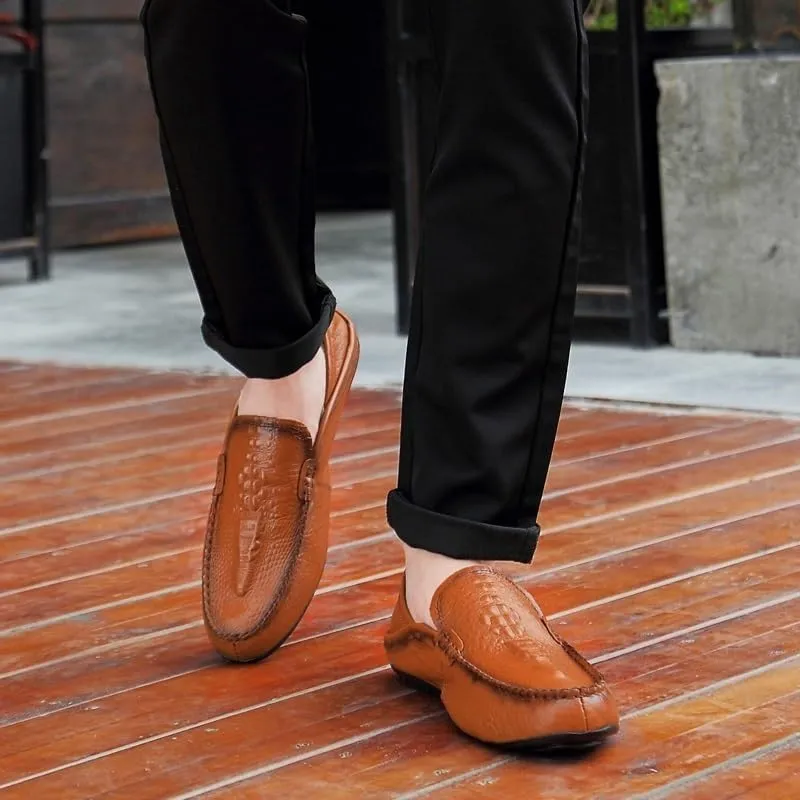 Casual Loafers for Mens Faux Leather Prom Wedding Solid Color Round Toe Anti-Slip Slip Resistant Rubber Sole Shoe Slip On