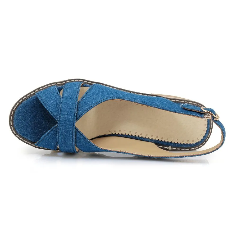 Casual Summer Fashion Fish Mouth Women's Heeled Sandals