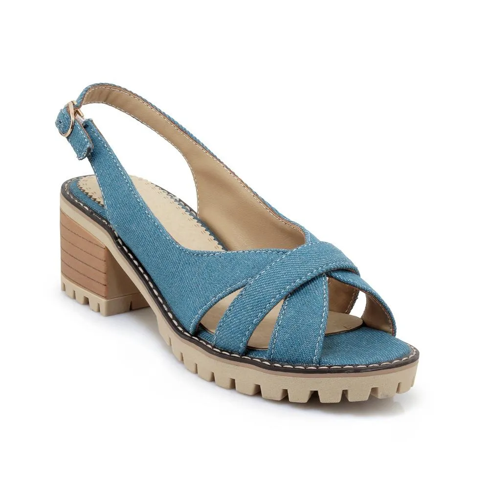 Casual Summer Fashion Fish Mouth Women's Heeled Sandals