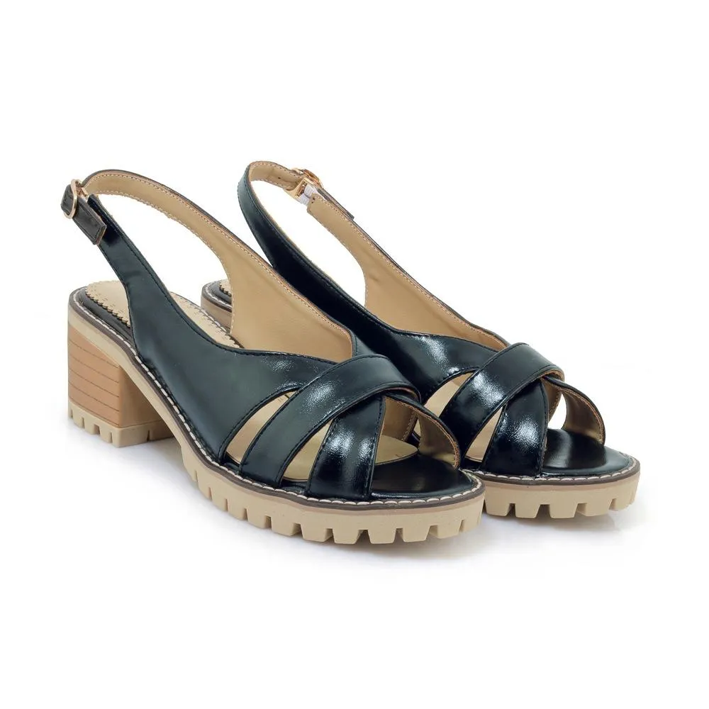 Casual Summer Fashion Fish Mouth Women's Heeled Sandals