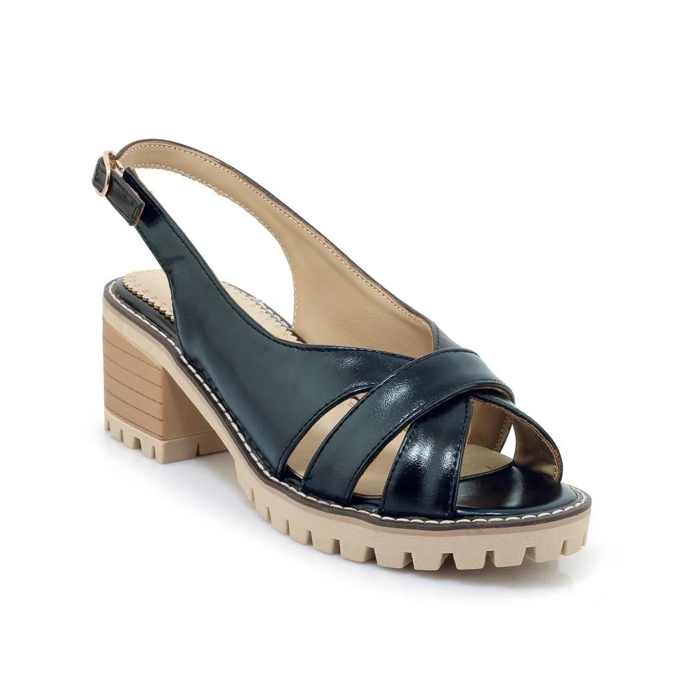 Casual Summer Fashion Fish Mouth Women's Heeled Sandals