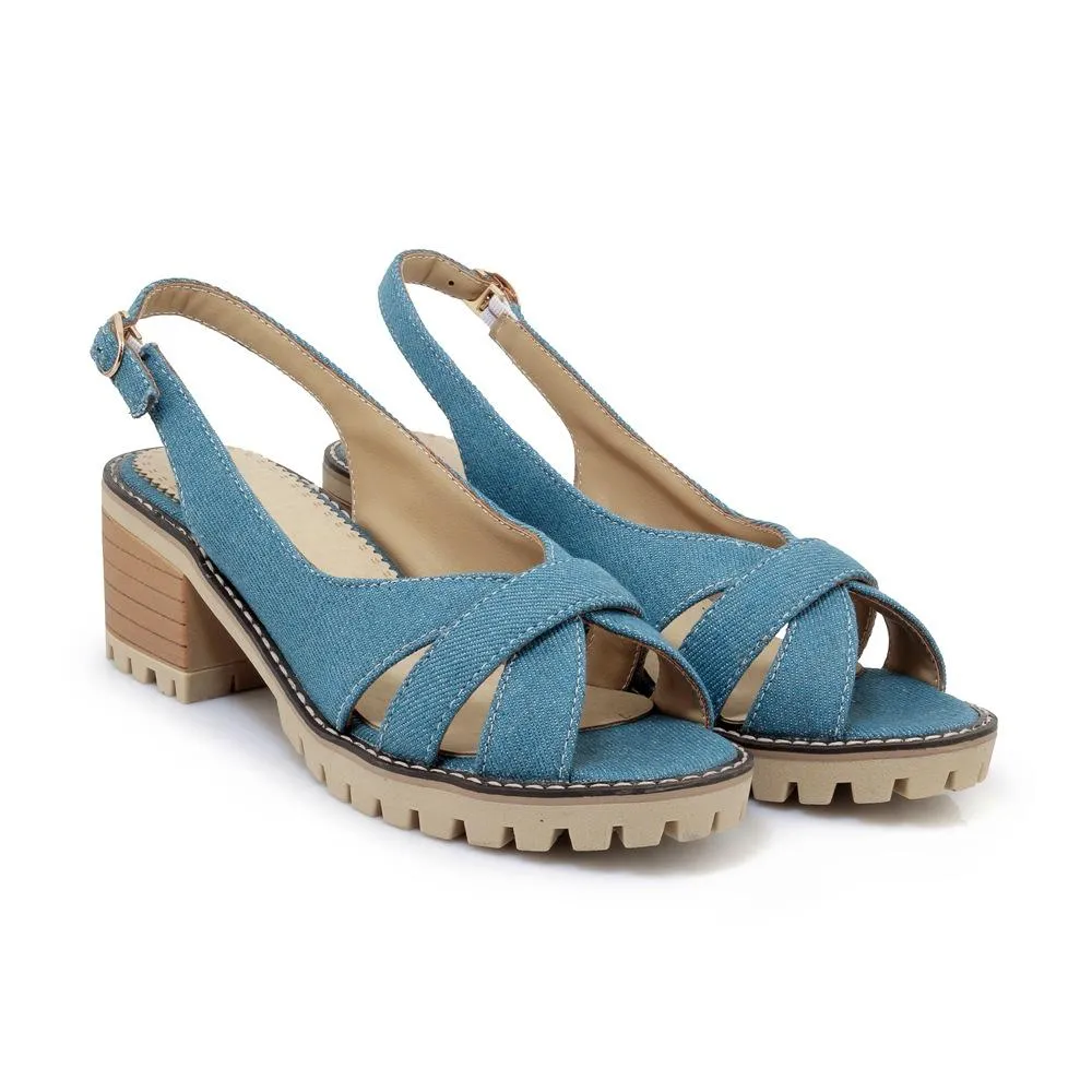 Casual Summer Fashion Fish Mouth Women's Heeled Sandals