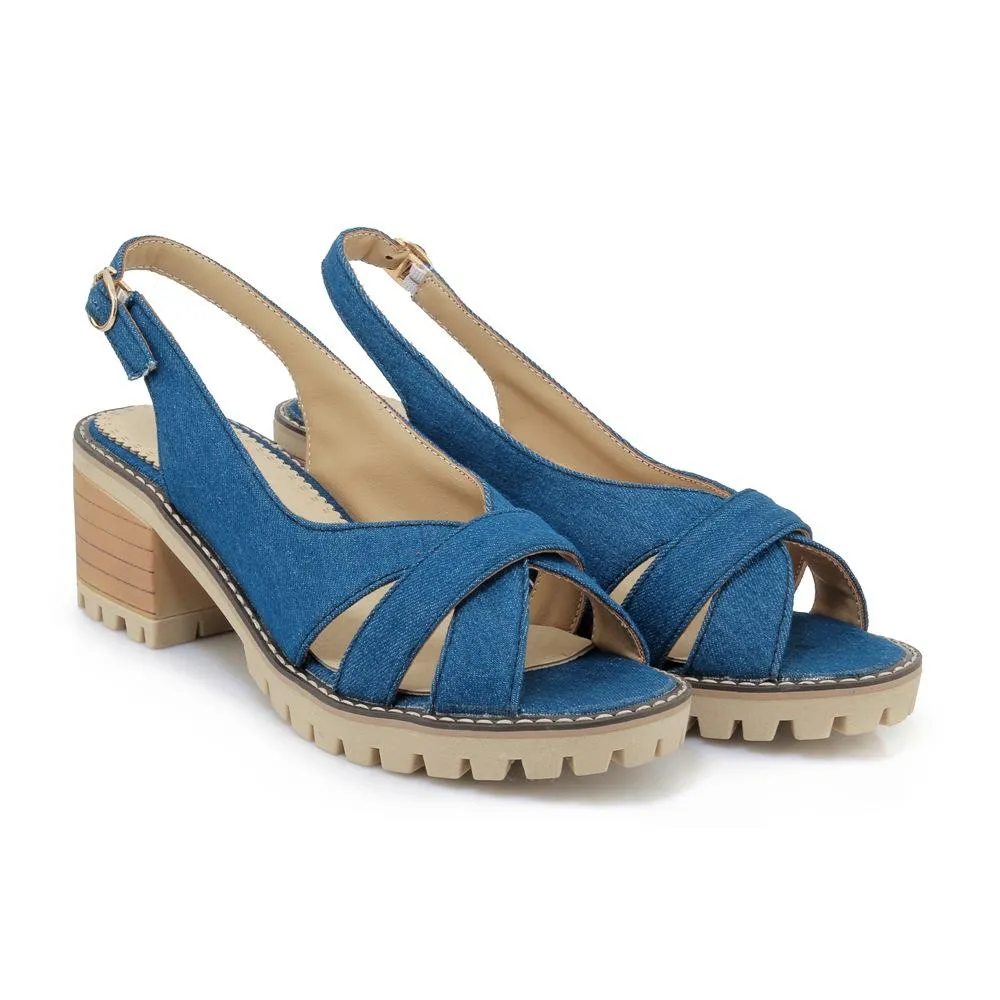 Casual Summer Fashion Fish Mouth Women's Heeled Sandals