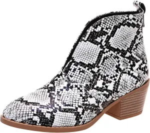 Cathalem Ankle Booties for Women Low Heel,Womens Ankle Boots Pointed Toe Stacked Chunky Heels Tassels Side Zipper Booties