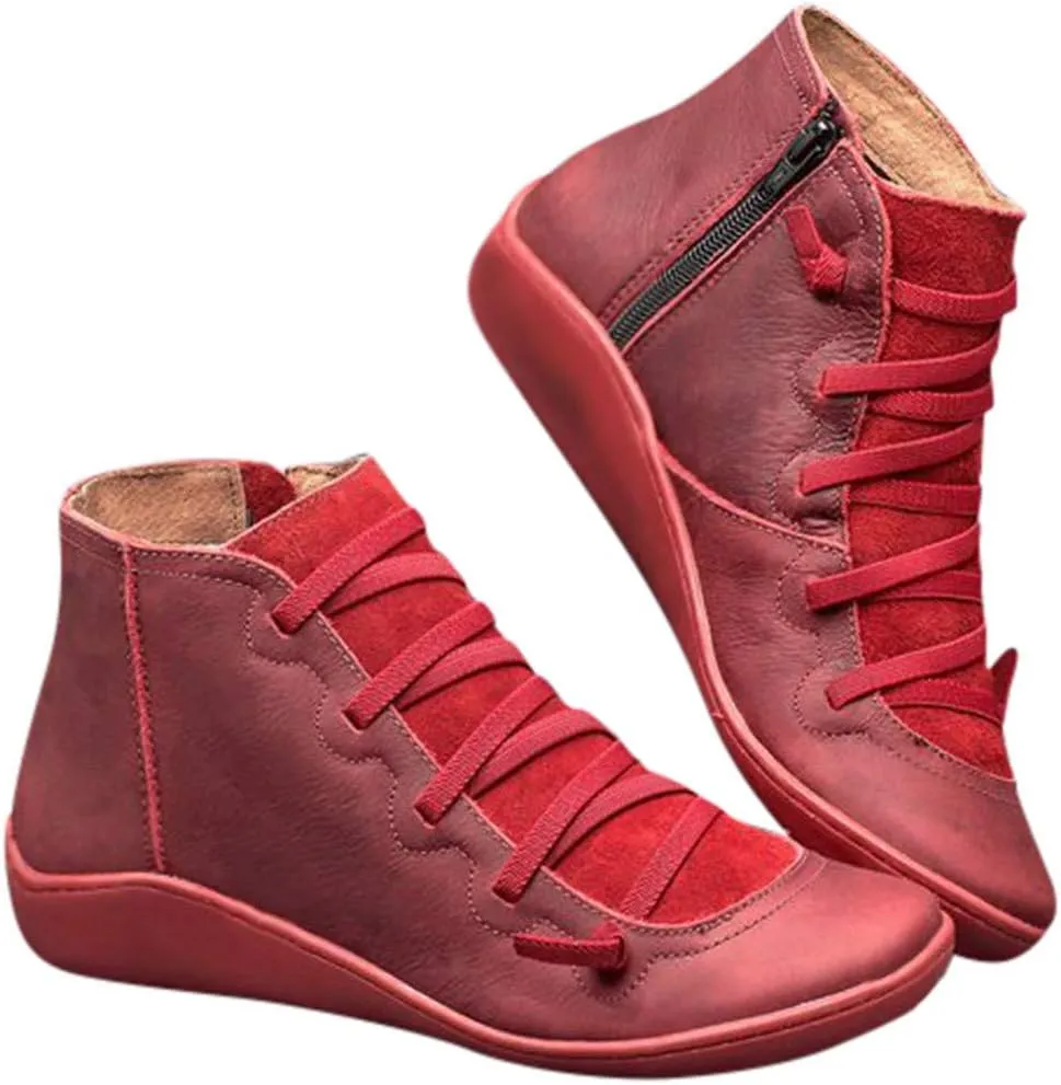 Cathalem Ankle Boots for Women Dressy Flat Heel V Neck Ankle Cowgirl Boots Arch Support Pointed Toe Short Womens Cowboy Boots