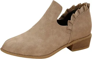 Cathalem Women's Ankle Boots Low Heels Chunky Cutout Booties Perforated Western Shoes Low Heel Arch Support Boots