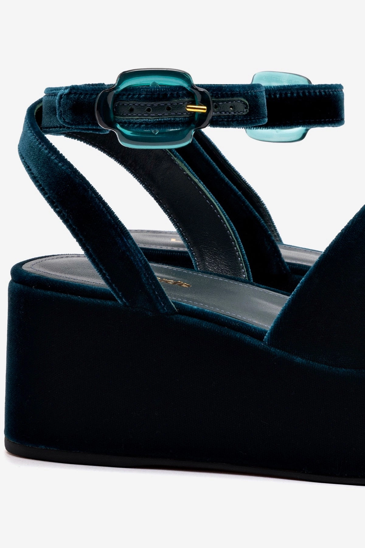 Charli Flatform Sandal In Deepsea Velvet Stink-Free PU Sole