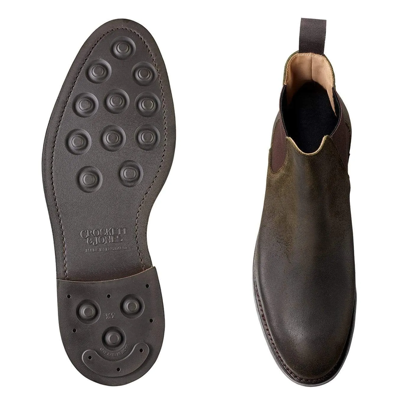 Thermoregulating Insole Contoured Footbed Shape Chelsea 5 Green Rough-Out Suede