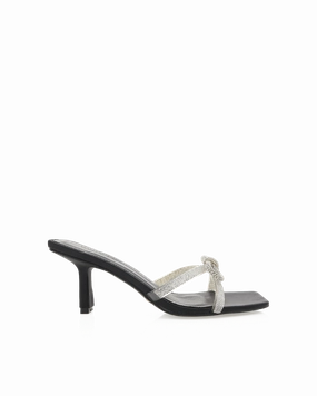 Love Note FABIA - BLACK SATIN-DIAMANTE