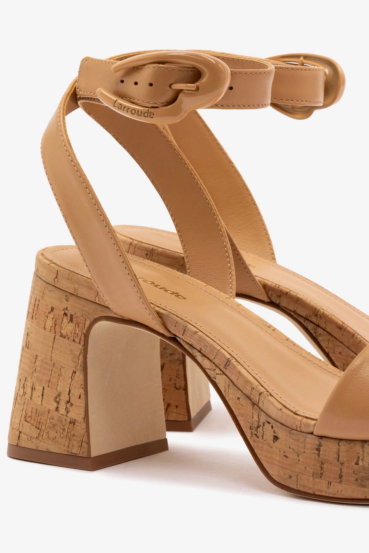 Chic Pumps Dolly Verona Low Sandal In Tan Leather and Natural Cork Fresh Air