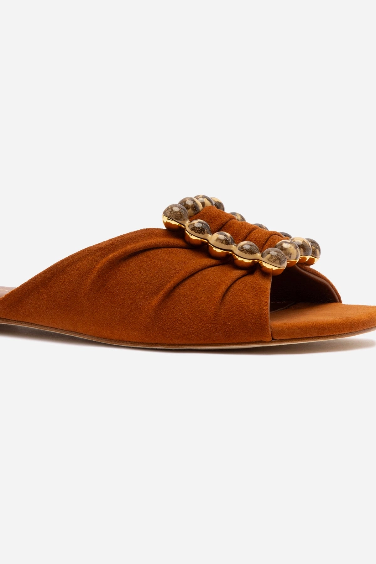 Modern Chloe Gosselin by Larroud?? Nova Flat In Chestnut Suede