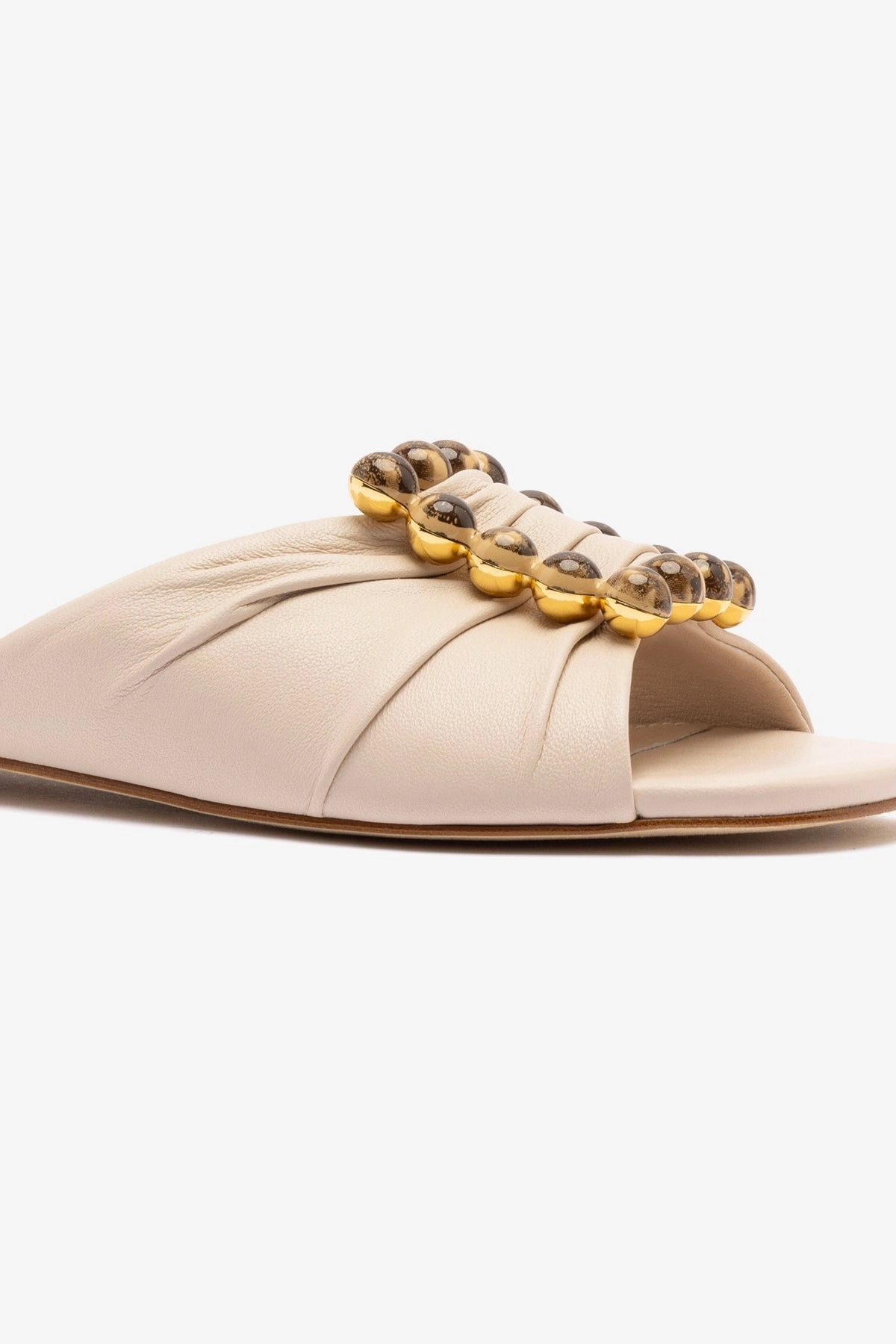 Chloe Gosselin by Larroud?? Nova Flat In Puff Cream Leather Main Street Happy Feet Design