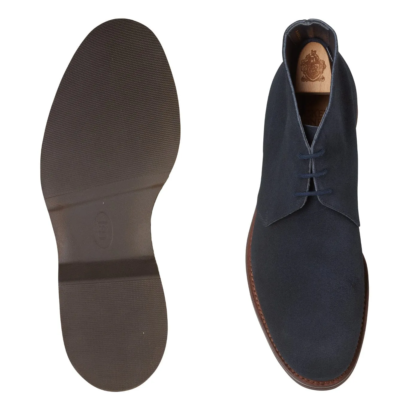 Durable Stitching Impact Absorbing Heel Chukka 4 Indigo Reverse Butt Suede