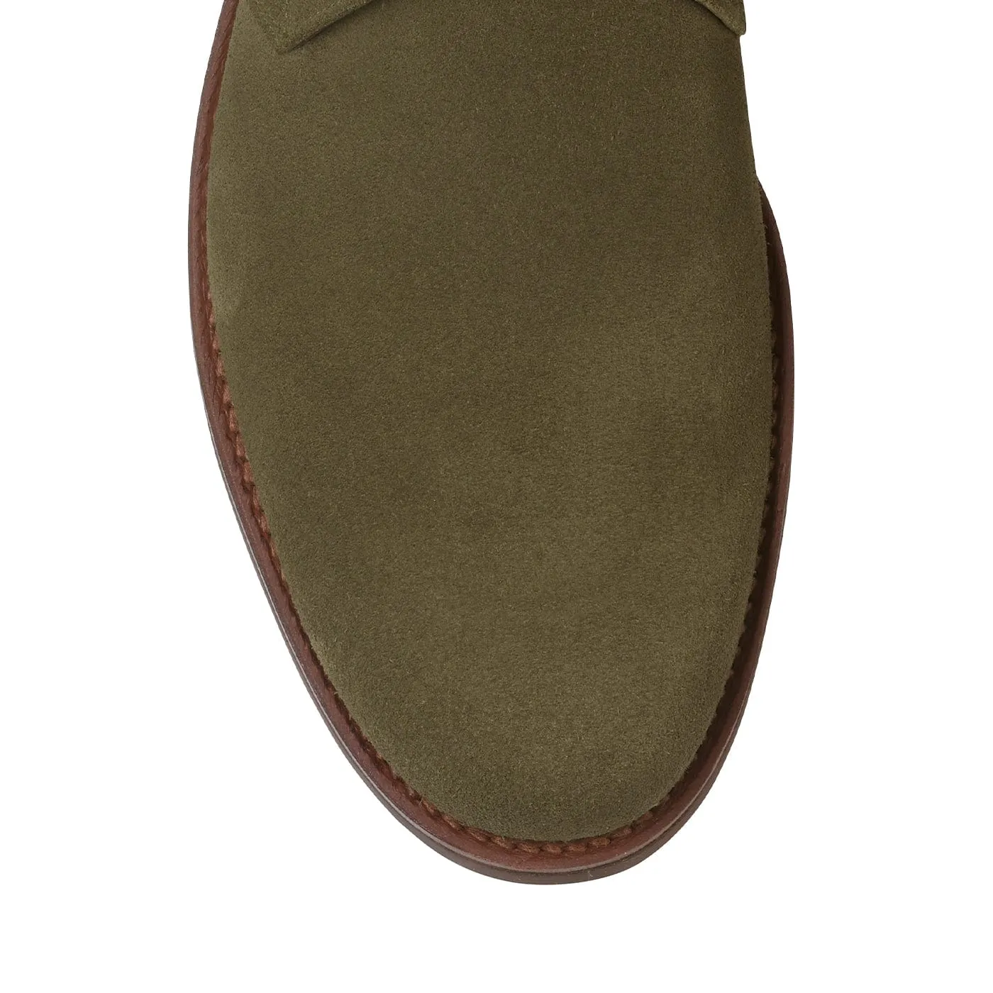 Textured Grip Pattern Flex Groove Engineering Chukka 4 Olive Reverse Butt Suede
