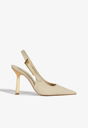 Ciara High Stiletto Beige Pump Cushioned Insole Flexibility