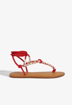 Lift Up Claire Red Flat Sandal