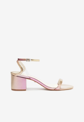 Skye Mid Block Specchio Leather Sandal Comfort Heel Cold Safe