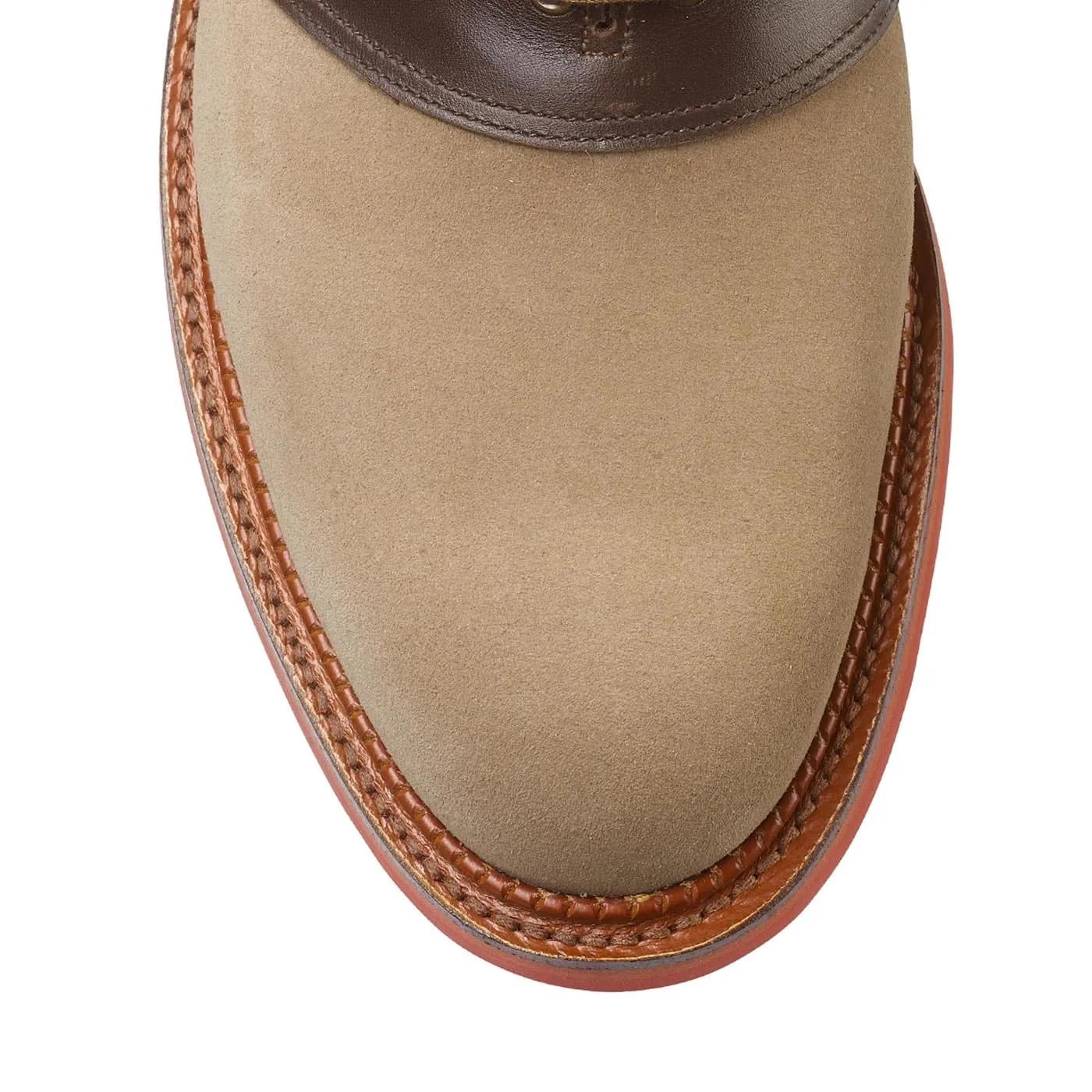 Penn Khaki Suede & Dark Brown Wax Calf Mom Safe Padded Tongue