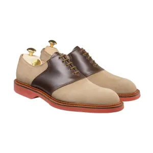 Penn Khaki Suede & Dark Brown Wax Calf Lace Up Clean White
