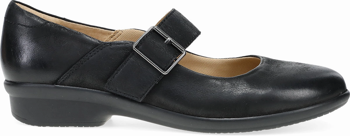 Collette Black Burnished Nubuck Odor Control Insole Eco Friendly Office Workers