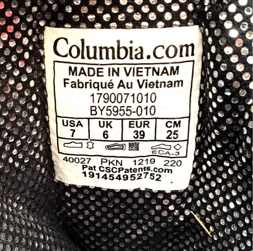 Columbia Men's Bugaboot BY5955-010 Black Round Toe Snow Boots - Size 7