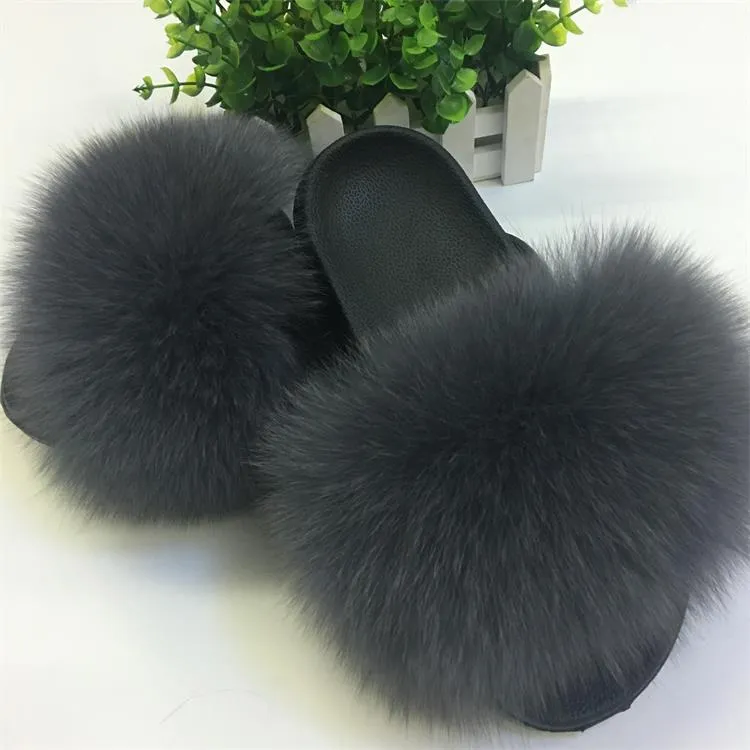 Comfort Furry Summer Flats Hot Fur Slippers