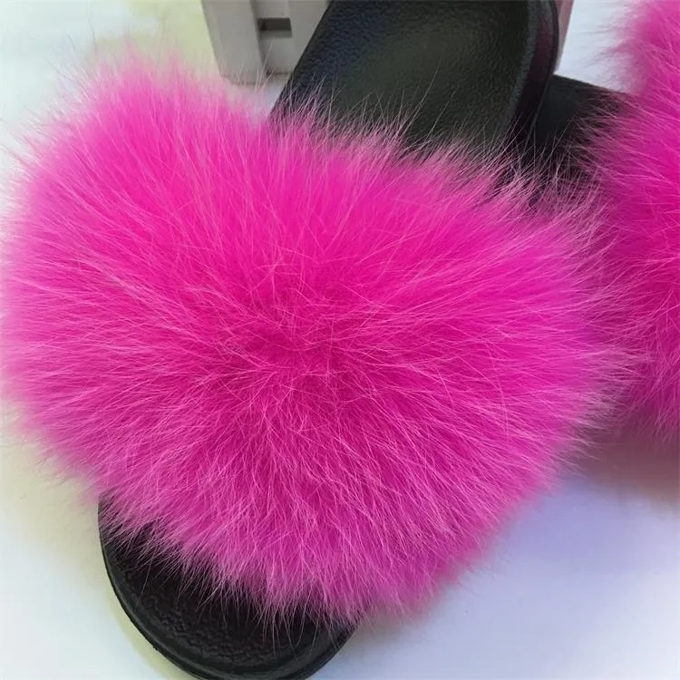Comfort Furry Summer Flats Hot Fur Slippers