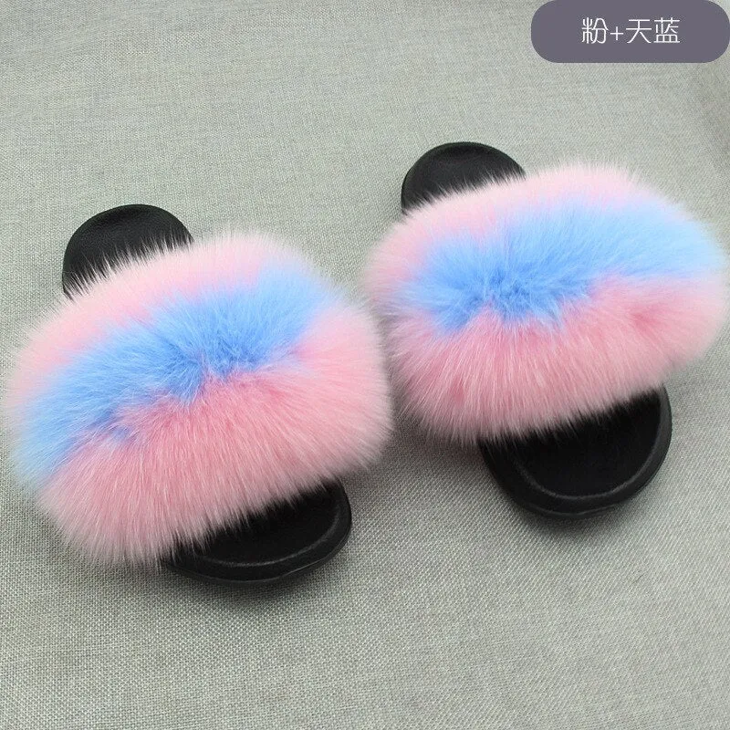Comfort Furry Summer Flats Hot Fur Slippers