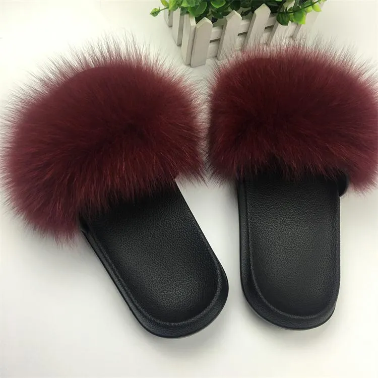Comfort Furry Summer Flats Hot Fur Slippers