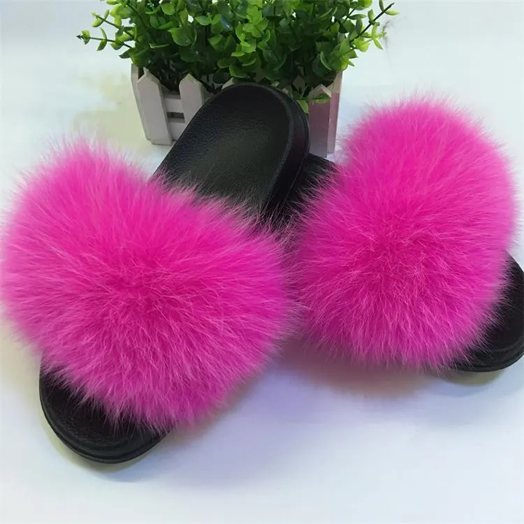 Comfort Furry Summer Flats Hot Fur Slippers