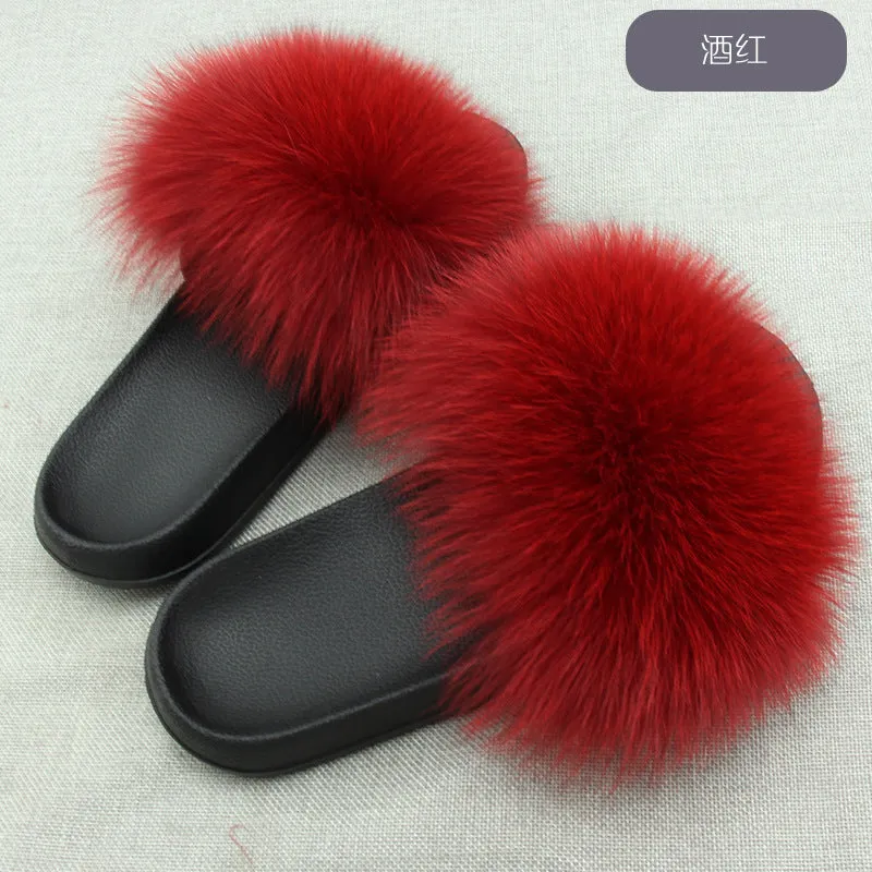 Comfort Furry Summer Flats Hot Fur Slippers