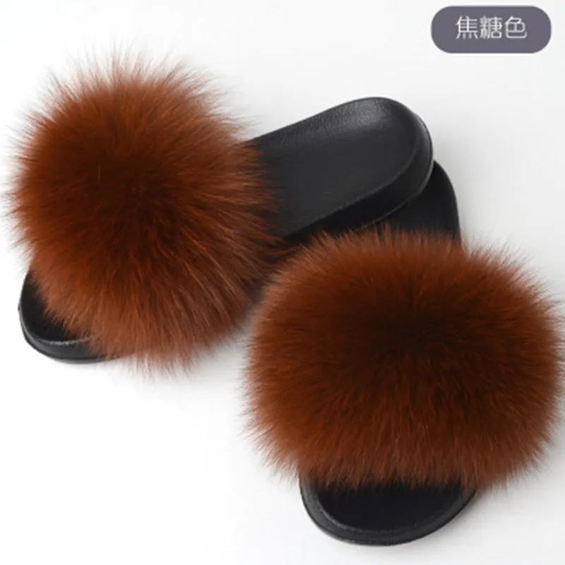 Comfort Furry Summer Flats Hot Fur Slippers