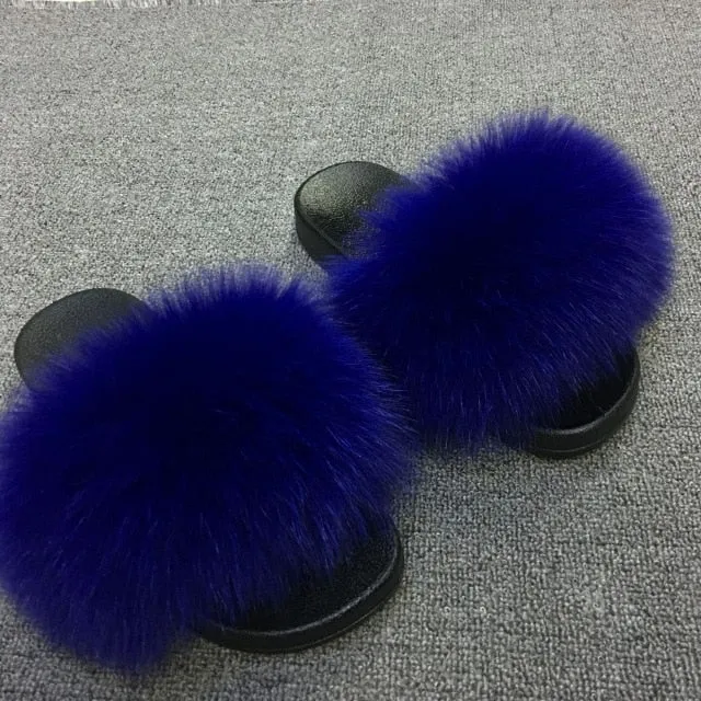 Comfort Furry Summer Flats Hot Fur Slippers