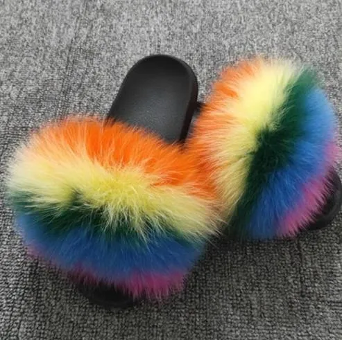 Comfort Furry Summer Flats Hot Fur Slippers