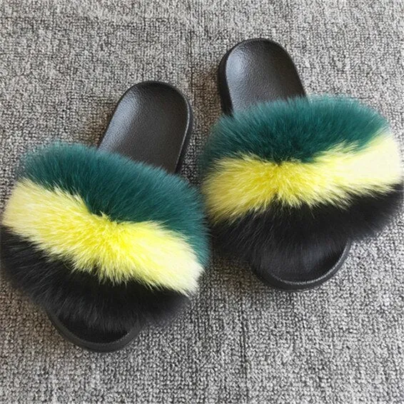 Comfort Furry Summer Flats Hot Fur Slippers