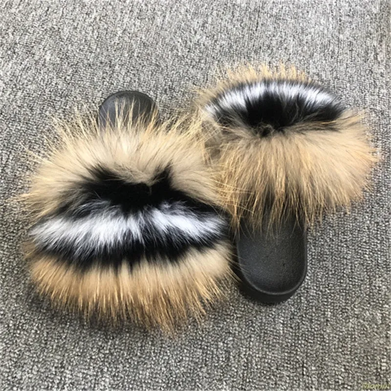 Comfort Furry Summer Flats Hot Fur Slippers