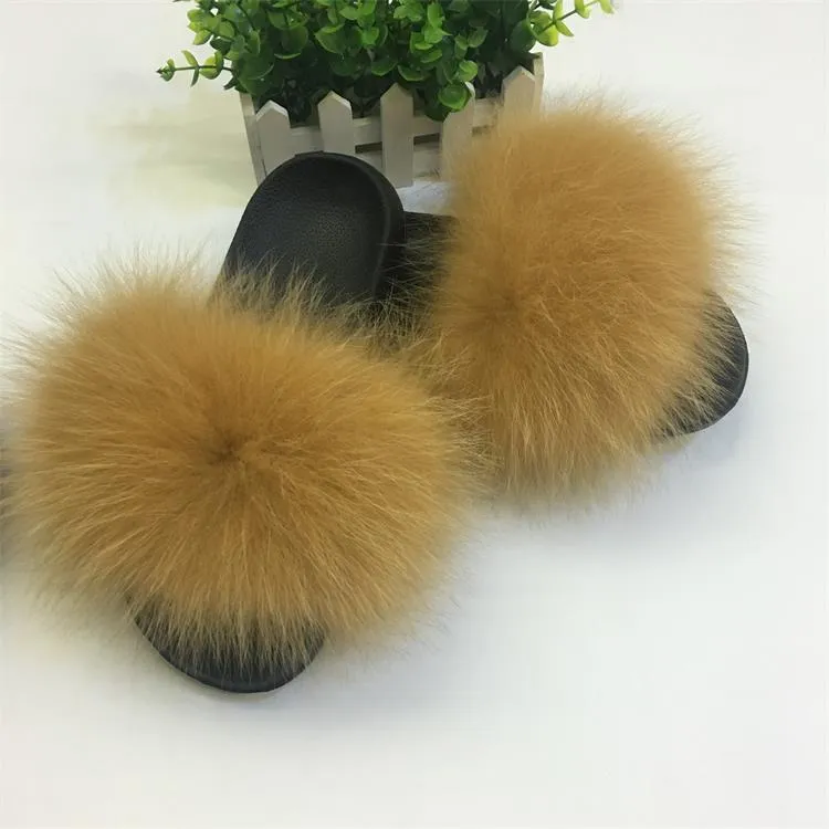 Comfort Furry Summer Flats Hot Fur Slippers