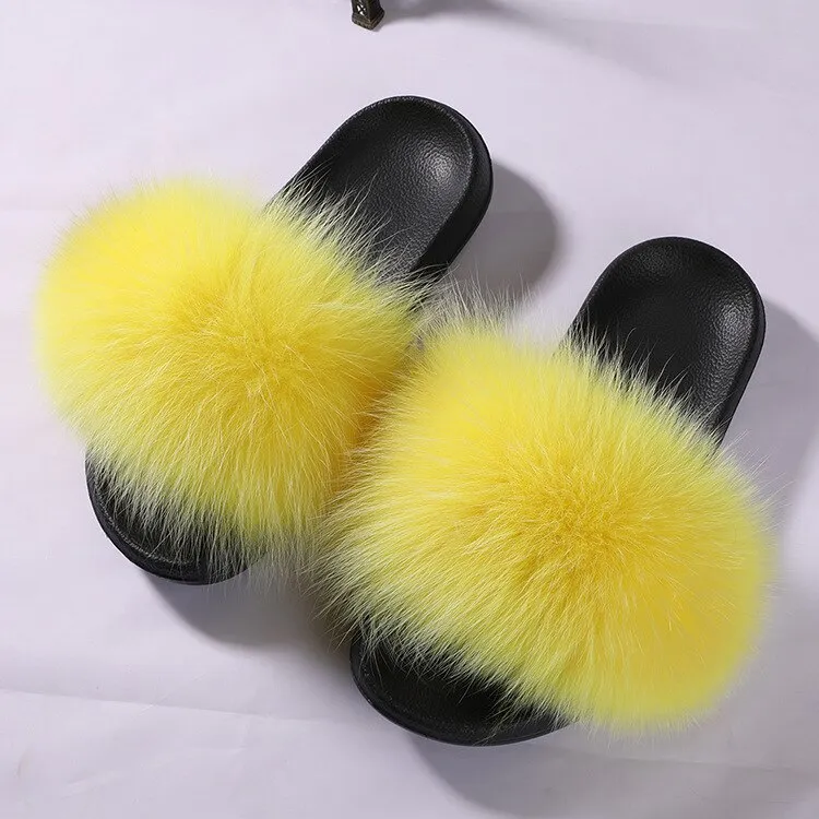 Comfort Furry Summer Flats Hot Fur Slippers
