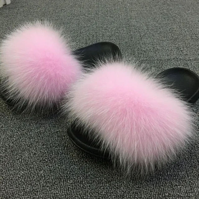 Comfort Furry Summer Flats Hot Fur Slippers