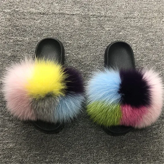 Comfort Furry Summer Flats Hot Fur Slippers