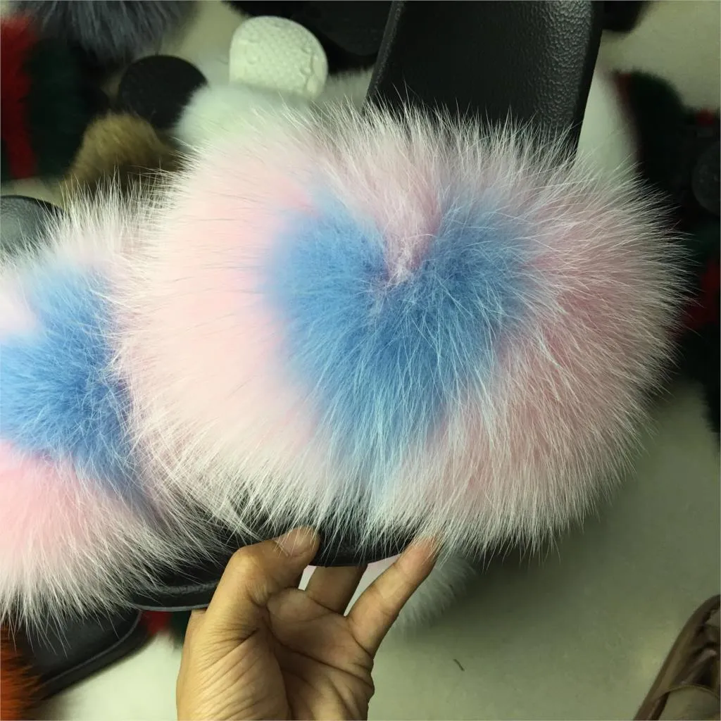 Comfort Furry Summer Flats Hot Fur Slippers